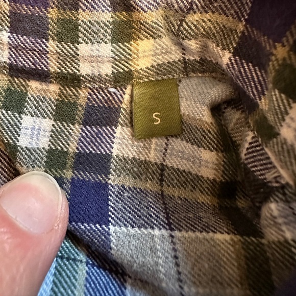 Sid Mashburn Men’s Size Small Flannel Shirt Blue Green Ivory Multicolor Plaid - Picture 3 of 7